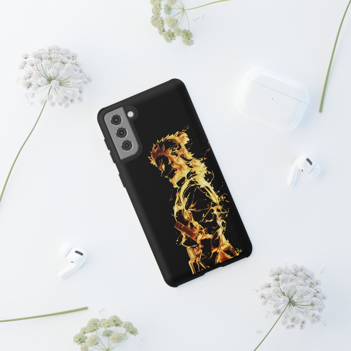 Phone Case - Demon Slayer Rengoku Flame Design Tough Case