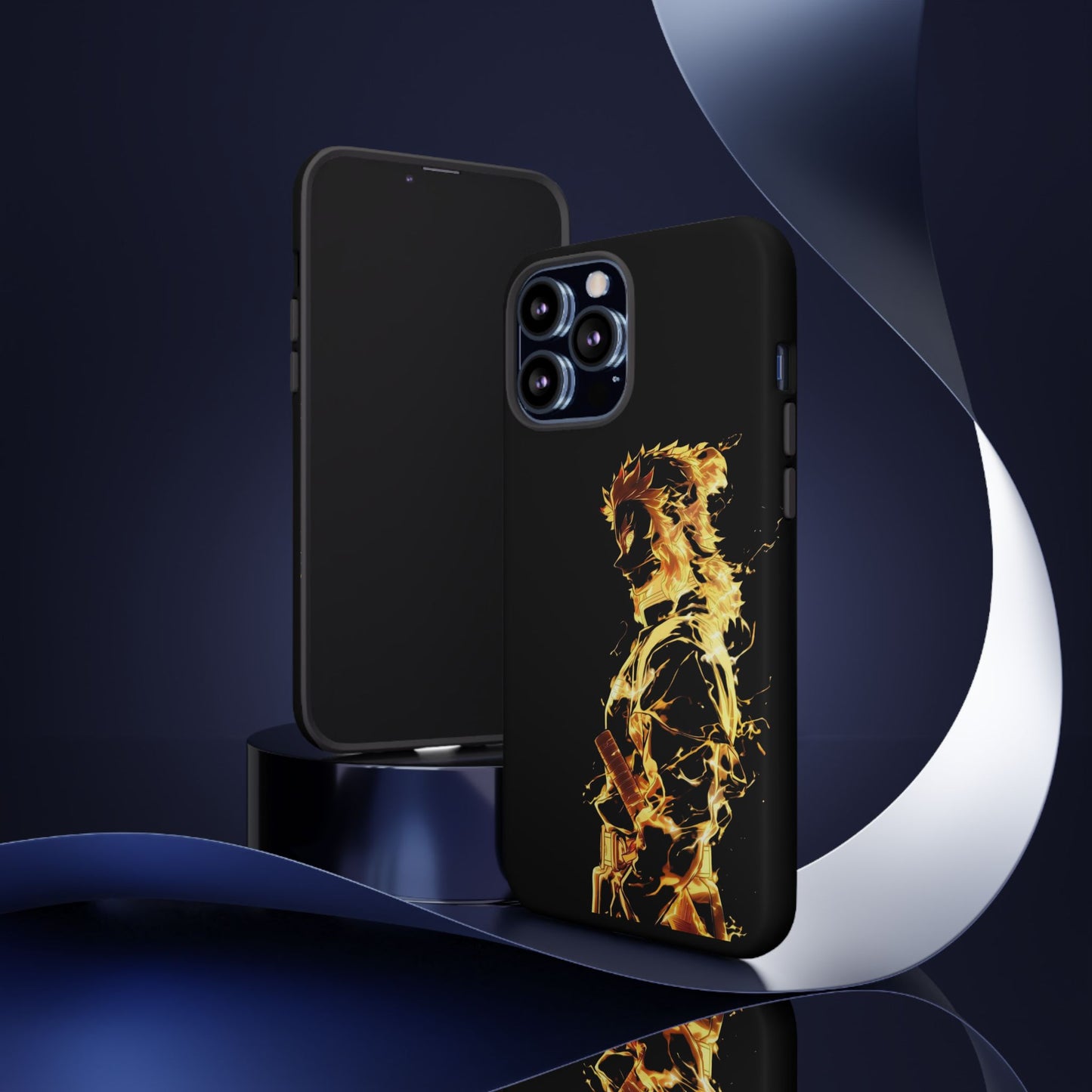 Phone Case - Demon Slayer Rengoku Flame Design Tough Case