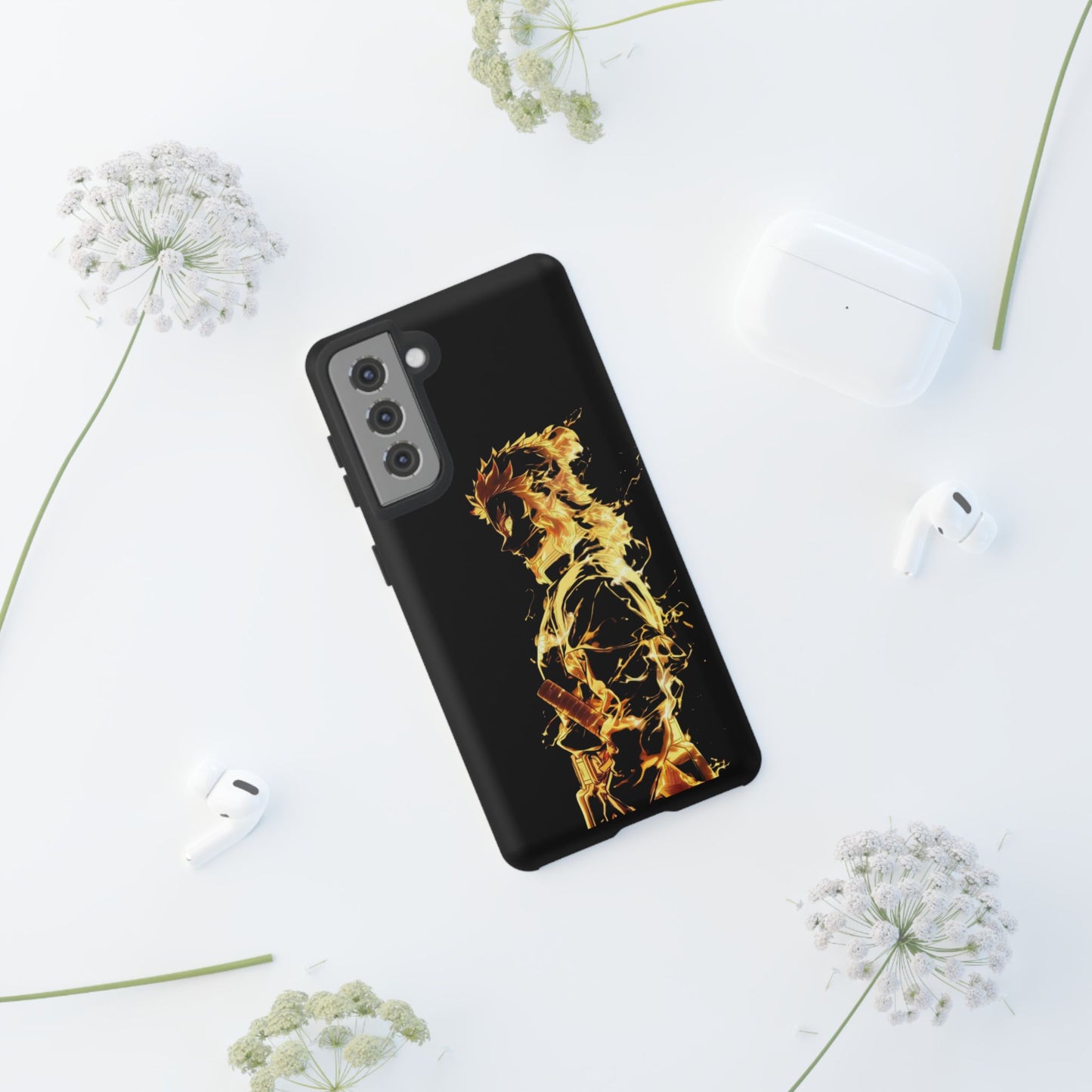 Phone Case - Demon Slayer Rengoku Flame Design Tough Case